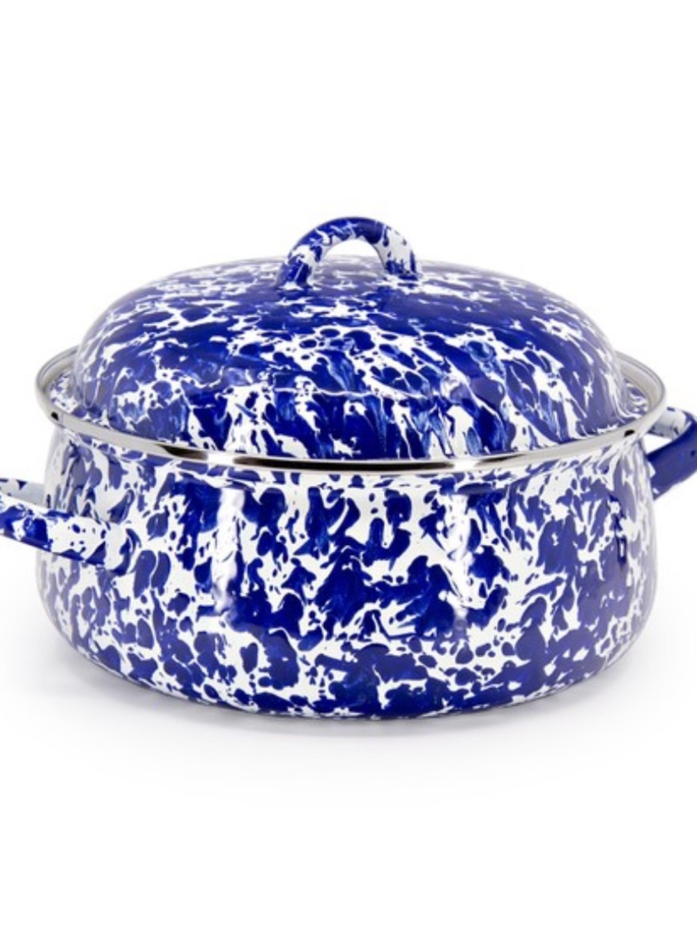 Golden Rabbit Enamel ware Cobalt Swirl 4qt Dutch Oven